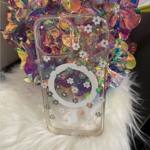 Kate Spade White Phone Case with Ring Holder and Butterfly Design